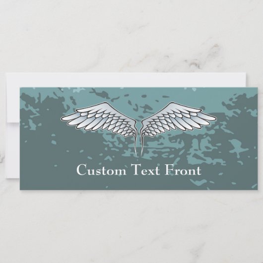 Blaugraue Flügel Einladung (Vorderseite)