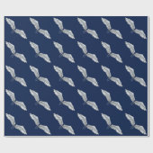 Blaugraue Flügel Geschenkpapier (Flach)