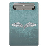 Blaugraue Flügel Mini Klemmbrett (Vorderseite)