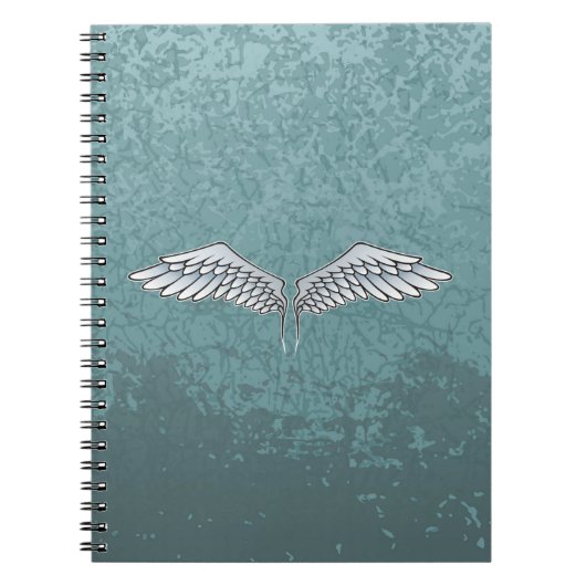 Blaugraue Flügel Notizblock (Vorderseite)