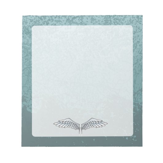 Blaugraue Flügel Notizblock (Vorderseite)