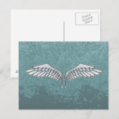 Blaugraue Flügel Postkarte (Vorne/Hinten)