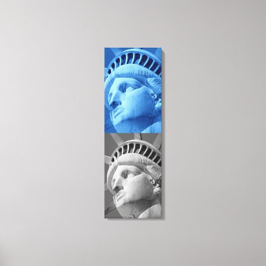 Blaugraue Freiheitsstatue umarmte Canvas Leinwanddruck (Vorderseite)