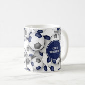 Blaugraue Fußball-Mannschaftsfarben Coach Name Kaf Kaffeetasse (VorderseiteRechts)