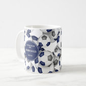 Blaugraue Fußball-Mannschaftsfarben Coach Name Kaf Kaffeetasse (Vorderseite Links)