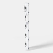 Blaugraue Fußballbälle mit Monogramm Case-Mate iPhone Hülle (Rückseite / Links)