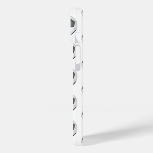 Blaugraue Fußballbälle mit Monogramm Case-Mate iPhone Hülle (Rückseite / Links)