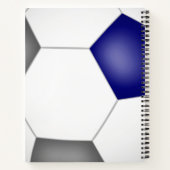 Blaugraue Fußballmannschaftsfarben mit Monogramm Notizblock (Rückseite)