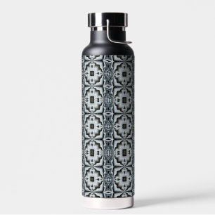 Blaugraue geometrische abstrakte Wasserflasche Trinkflasche