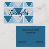 Blaugraue geometrische Dreiecke Moderne Visitenkarte (Vorne/Hinten)