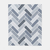 Blaugraue Herringbone-Muster Tile Fleecedecke (Vorderseite)