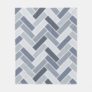 Blaugraue Herringbone-Muster Tile Fleecedecke
