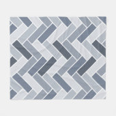 Blaugraue Herringbone-Muster Tile Fleecedecke (Vorderseite (Horizontal))