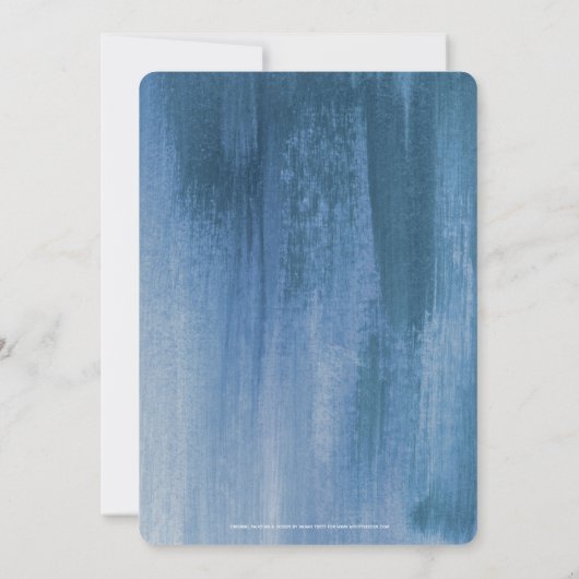 Blaugraue Hochzeit Einladung (Rückseite)