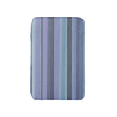 Blaugraue horizontale Streifen Badematte (Vorderseite Vertikal)