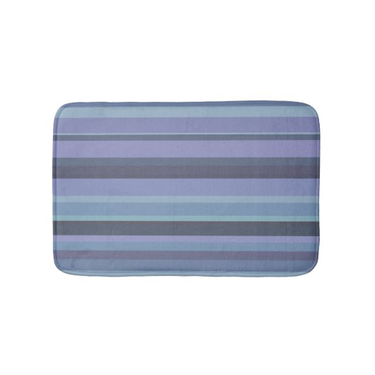Blaugraue horizontale Streifen Badematte (Vorderseite)