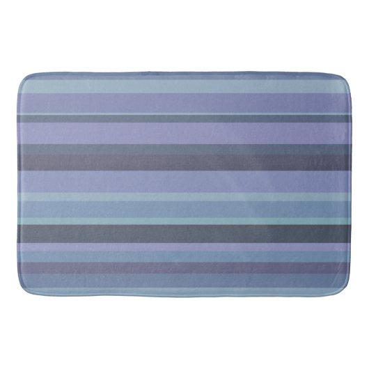 Blaugraue horizontale Streifen Badematte (Vorderseite)