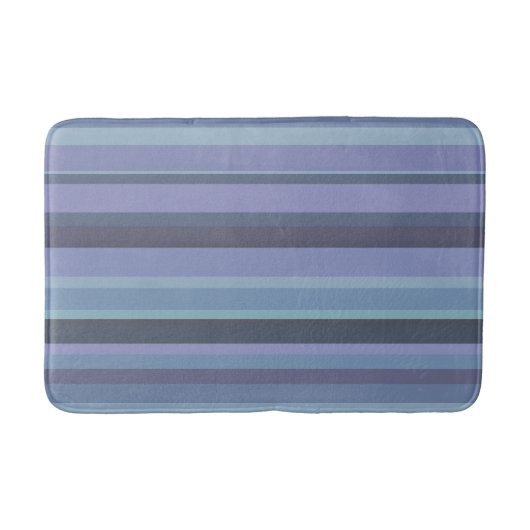 Blaugraue horizontale Streifen Badematte (Vorderseite)