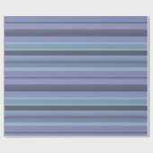 Blaugraue horizontale Streifen Geschenkpapier (Flach)