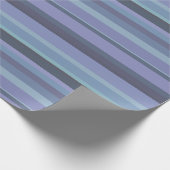 Blaugraue horizontale Streifen Geschenkpapier (Ecke)