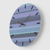 Blaugraue horizontale Streifen Große Wanduhr (Winkel)