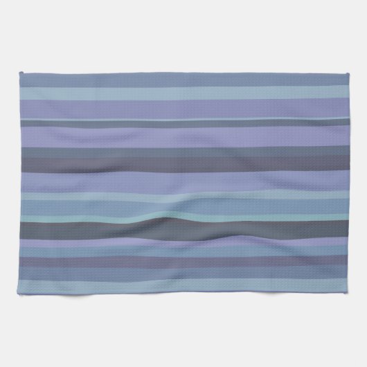 Blaugraue horizontale Streifen Handtuch (Horizontal)