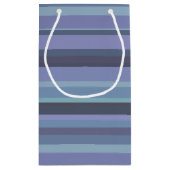 Blaugraue horizontale Streifen Kleine Geschenktüte (Rückseite)