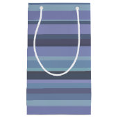 Blaugraue horizontale Streifen Kleine Geschenktüte (Vorderseite)