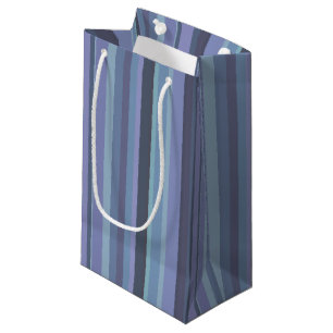 Blaugraue horizontale Streifen Kleine Geschenktüte