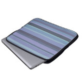 Blaugraue horizontale Streifen Laptopschutzhülle (Vorne Knopf)