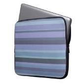 Blaugraue horizontale Streifen Laptopschutzhülle (Vorderseite Links)