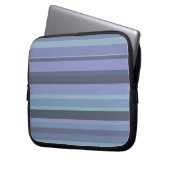 Blaugraue horizontale Streifen Laptopschutzhülle (Vorderseite Links)