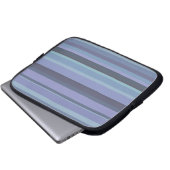 Blaugraue horizontale Streifen Laptopschutzhülle (Vorne Knopf)