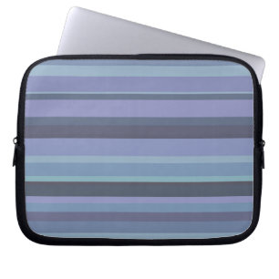 Blaugraue horizontale Streifen Laptopschutzhülle