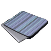 Blaugraue horizontale Streifen Laptopschutzhülle (Vorne Knopf)