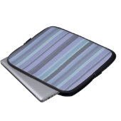 Blaugraue horizontale Streifen Laptopschutzhülle (Vorne Knopf)
