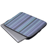 Blaugraue horizontale Streifen Laptopschutzhülle (Vorne Knopf)