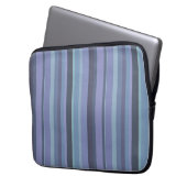 Blaugraue horizontale Streifen Laptopschutzhülle (Vorderseite Links)