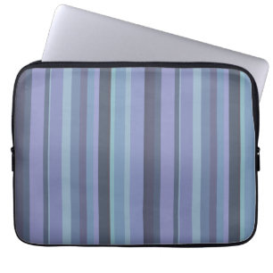 Blaugraue horizontale Streifen Laptopschutzhülle