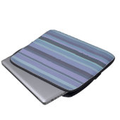 Blaugraue horizontale Streifen Laptopschutzhülle (Vorne Knopf)