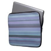 Blaugraue horizontale Streifen Laptopschutzhülle (Vorderseite Links)
