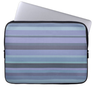 Blaugraue horizontale Streifen Laptopschutzhülle