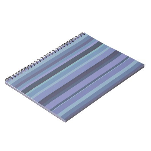 Blaugraue horizontale Streifen Notizblock (Linke Seite)