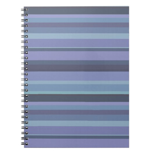 Blaugraue horizontale Streifen Notizblock (Vorderseite)