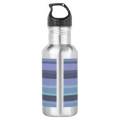 Blaugraue horizontale Streifen Trinkflasche (Rückseite)