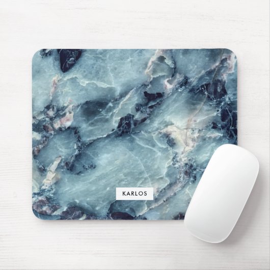 Blaugraue Imitate mit Marmorstruktur Mousepad (Mit Mouse)