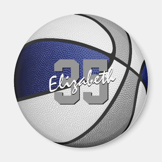 Blaugraue Kinder-Sportteam-Farben Basketball Magnet (Vorne)