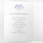 Blaugraue Lilie Art Hochzeitsprogramm Dreifach-gefaltete Programmkarte (Innen Erste Seite)