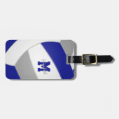 Blaugraue Mädchen Jungs Mannschaft Farben Geschenk Gepäckanhänger (Vorderseite horizontal)