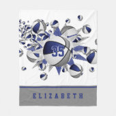 Blaugraue Mädchen Sportgeschenke Basketballstars Fleecedecke (Vorderseite)